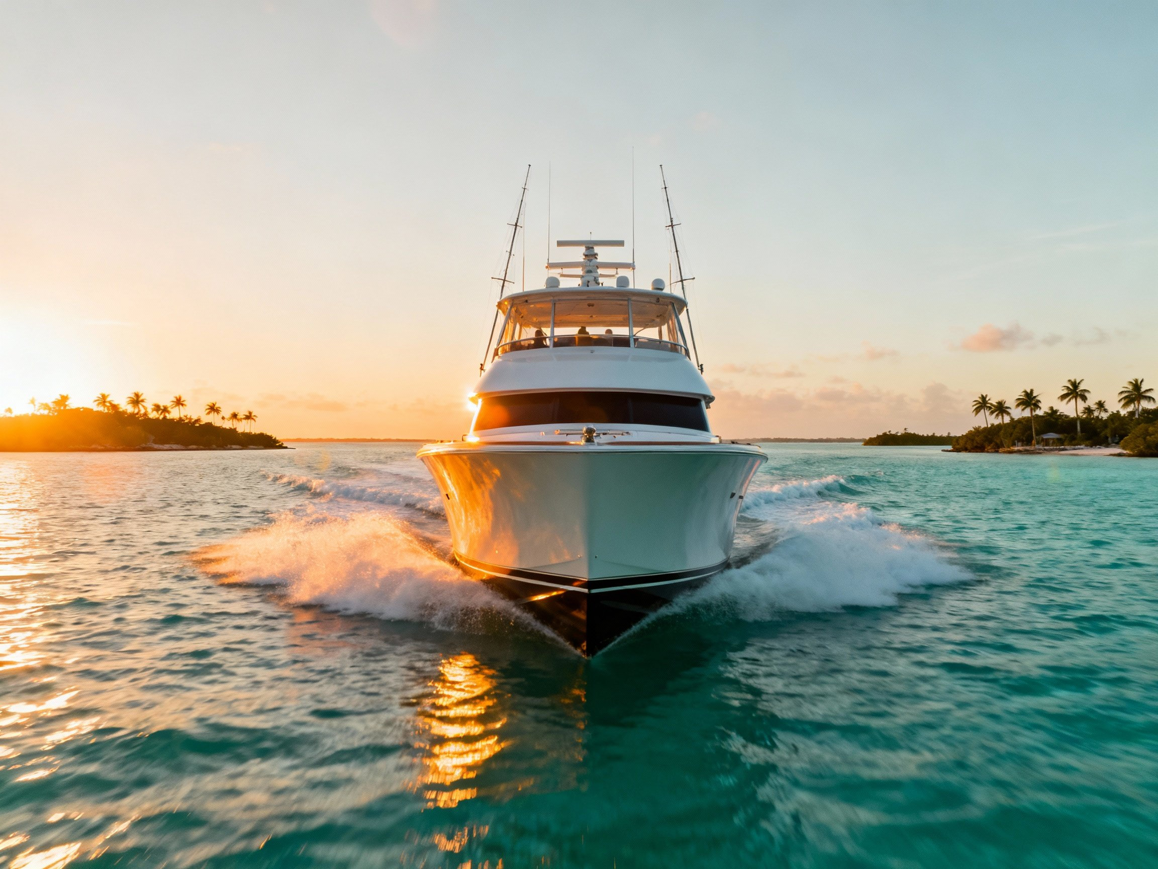 Luxury yacht on the water
